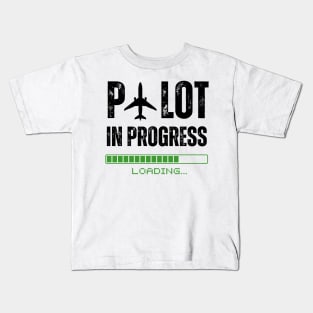 funny Pilot In Progress Kids T-Shirt